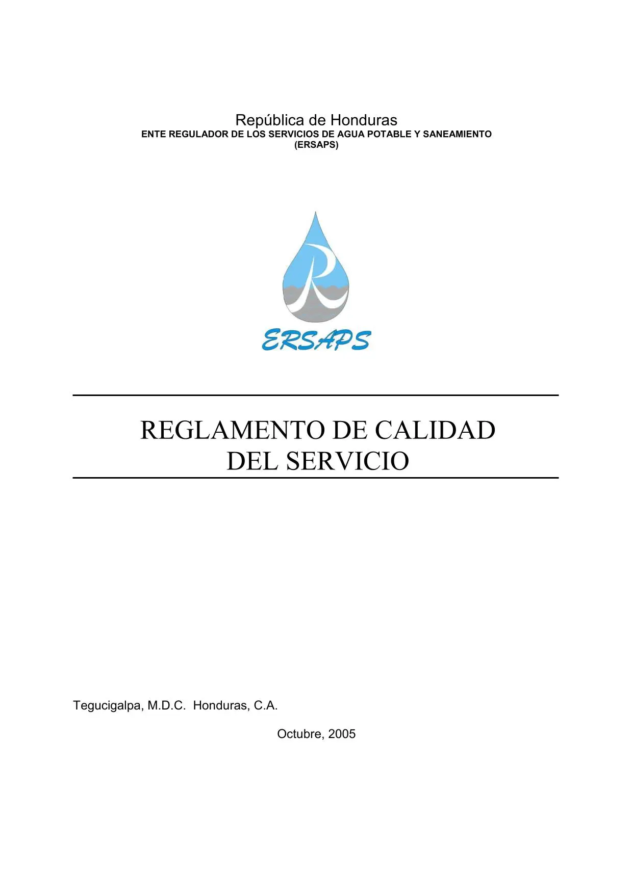 Reglamento calidad de servicios